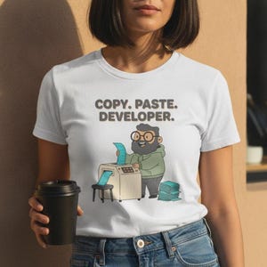Copy Paste Developer T-Shirt, Programmer Humor Tee, Coder Gift (Unisex Fit)