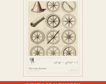 Lámina matemática de Hipatia de Alejandría, retrato de la antigua matemática (descarga digital)