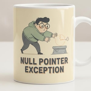 Tazza con scritta "Null Pointer Exception", tazza da caffè per programmatori, regalo per sviluppatori di software (ceramica)