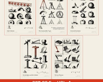 Grabados de Matemáticos Famosos Vol. 1, Euler, Gauss, Newton, Arquímedes, Fermat (Descarga digital)