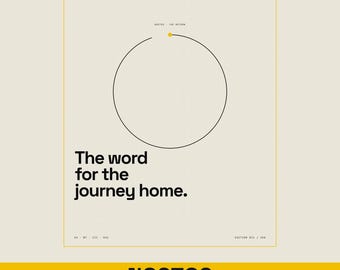 Nostos Greek Word Art Print, Journey Home Mythology Poster, Dark Academia Classics Decor