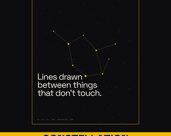 Minimalist Constellation Star Map Print, Celestial Wall Art (Archival Giclée)