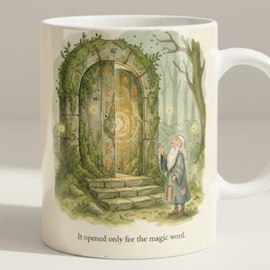 Taza Sudo - Estampado de acuarela de cuento de hadas con palabras mágicas, taza de café de cerámica para programadores (325 ml/444 ml)
