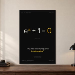 Euler's Identity Math Poster, Minimalist Equation Art, Math Classroom Decor, Homeschool Decor, Educational Poster (Digital Download)