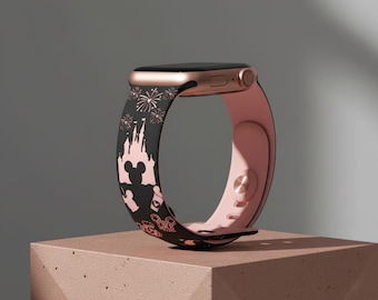 Silicone Engraved Apple Watch Band | Bracelet Correa for Series 10 9 8 7 SE 6 5 4 Ultra Sizes 40–49mm
