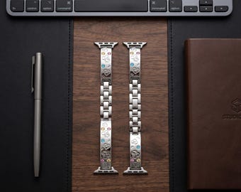 Mickey Mouse Diamond Metal Apple Watch Band – Rhinestone Cartoon Bracelet Strap