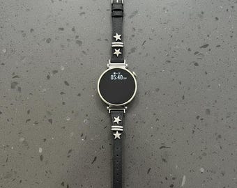Leather Star Watch Band | 18mm 20mm 22mm Edgy Minimal Strap