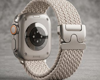 Braided Nylon Solo Loop Band for Apple Watch | Stretchy Comfort, Secure Clasp (40–49mm)