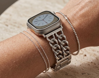 Chunky Chain Stainless Steel Apple Watch Band | Bold Chic Bracelet Strap Sizes 40–49mm