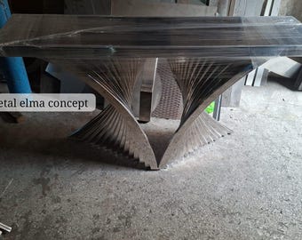 Konsolentisch aus Edelstahl 304 - Moderne Metallmöbel für den Eingangsbereich (Anpassbare Maße)