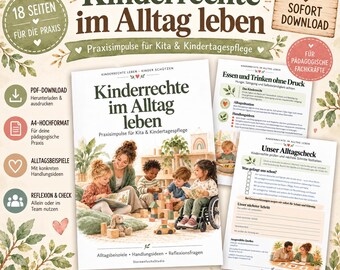Living children's rights in everyday life | 18 pages of practical material for daycare centers and childminders | Child protection, participation & reflection (PDF)
