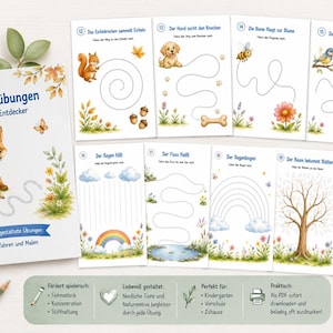 Schwungübungen Vorschule PDF | 20 spielerische Linienübungen ab 4 Jahren | Feinmotorik & Stifthaltung | Kindergarten Arbeitsblätter