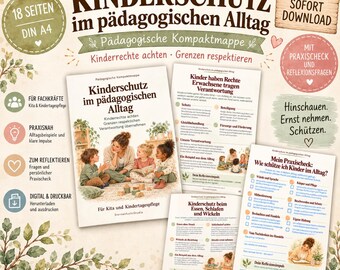 Child protection in daycare centers | Pedagogical guide for educators and childminders | Children's rights, boundaries & reflection | 18-page PDF