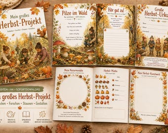 Autumn Project for Daycare Centers | Project Folder for Children | Autumn Activities, Discovering Nature, Researching & Creating | Kindergarten and Daycare
