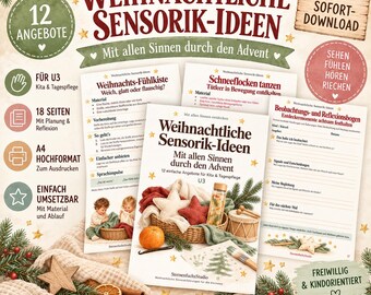 Christmas Sensory Activities for Children Under 3 | 12 Sensory Activities for Daycare & Childminders | Advent Activities for Toddlers | 18-page PDF