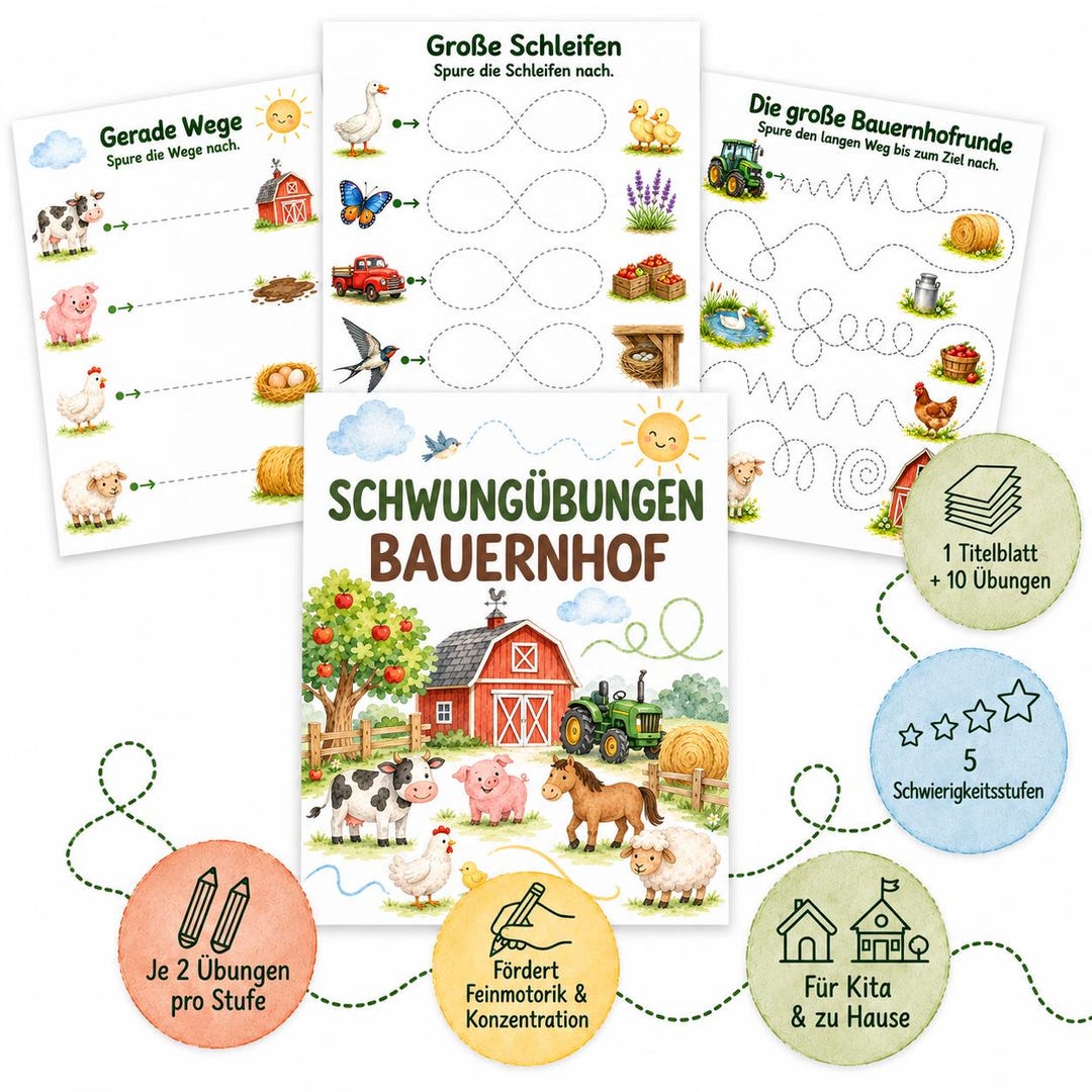 Farmyard Handwriting Practice | Preschool Fine Motor Skills & Pencil ...