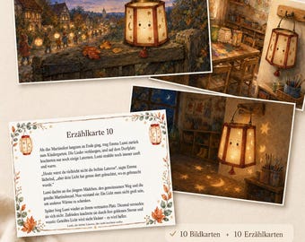 Kamishibai Saint Martin: Lumi, la pequeña linterna que no quería encenderse | 21 tarjetas con texto de la historia para guarderías y jardines de infancia.
