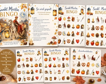 St. Martin's Bingo | Bingo Game for Kindergarten & Daycare | 24 Designs | Lantern Festival Learning Game | Printable PDF | Montessori