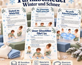 Winter & Snow Gymnastics Ideas for Daycare and Nursery | 10 Movement Games and Gymnastics Exercises for Children | Children's Gymnastics PDF