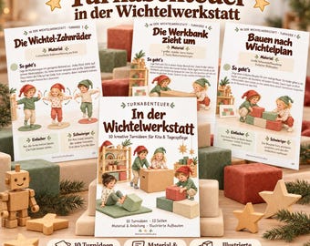 Gymnastics ideas for children's workshops in daycare and preschool | 10 movement games for Advent | Children's gymnastics for Christmas (PDF)