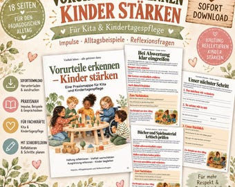 Vorurteile erkennen – Kinder stärken | Vielfalt & vorurteilsbewusste Pädagogik Kita | 18 Seiten Reflexionsmappe PDF