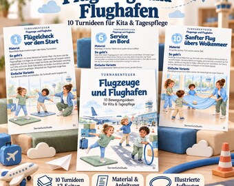 Ideas de gimnasia: Aviones y aeropuertos | 10 juegos de movimiento para preescolar y jardín de infancia | Gimnasia infantil, actividades de movimiento y lecciones de gimnasia (PDF)