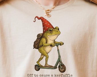 Camiseta de rana "A armar un alboroto", camisetas sarcásticas, frases divertidas, camiseta de humor para adultos, camiseta de meme de rana, camiseta de salud mental, camisetas divertidas