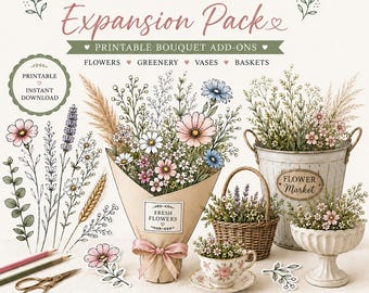 Flower Bar Expansion Pack | Extra Flowers, Greenery & Vase Designs