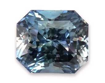 1.62 Natural  Greenish Blue Sapphire Radiant Cut Madagascar Loose Unheated Gemstone