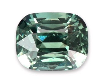 1.28ct Natural  Bluish Green Sapphire Cushion Shape Madagascar Loose Gemstone