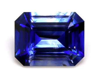1.32ct Natural Bi-Color Sapphire Emerald Shape Sri Lanka Loose Gemstone