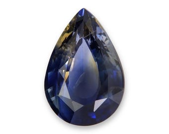 2ct Natural Bi-Color Sapphire Pear Shape Ceylon Loose Gemstone