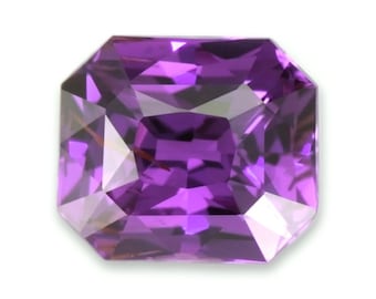 1.08ct Natural Purple Sapphire Unheated Radiant cut Loose Gemstone