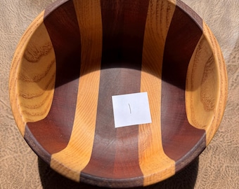 Handcrafted Segmented Wood Bowl for Decor, Change, Keys