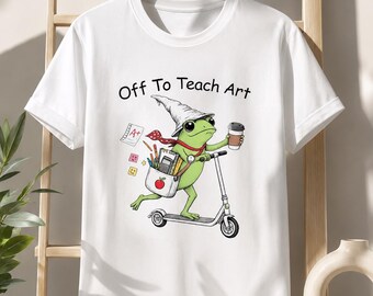 Off To Teach Art PNG, Funny Art Teacher Frog PNG, Back To School Teacher PNG, Cute Frog Teacher Shirt Design, Art Teacher Sublimation, Insta