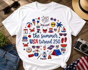 USA Turned 250th Anniversary Patriotic Summer Design (PNG)