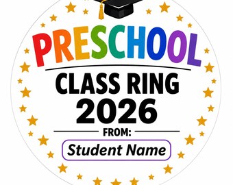 Graduation Class Ring PNG Bundle 2026, Editable Student Name Template (Digital Download)