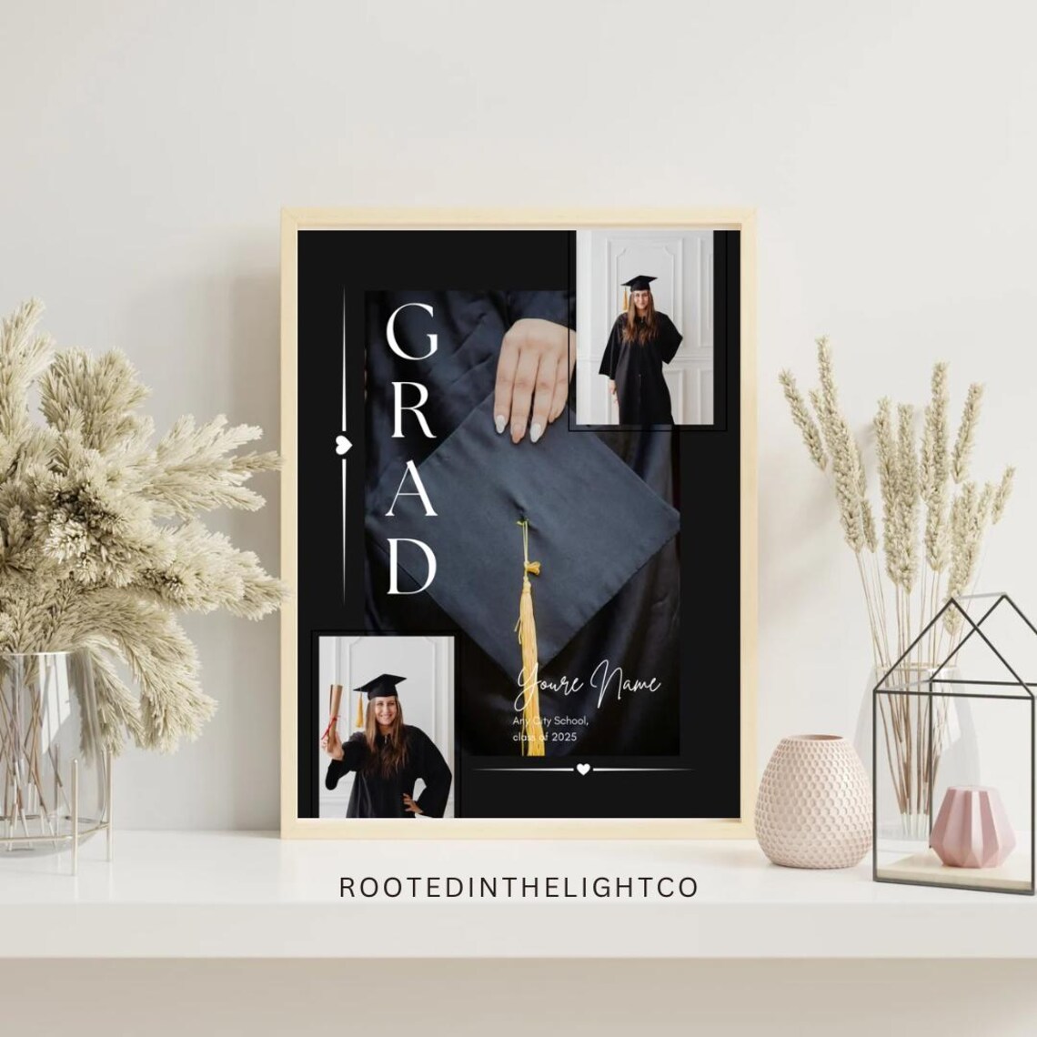 Graduation Card Frame Editable Graduation Card Template - Etsy Canada