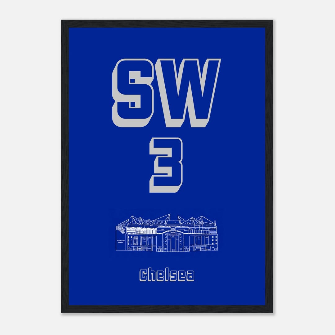 Sw3 Postcode SW3 - Chelsea | Retro Postcode Poster Framed - Etsy