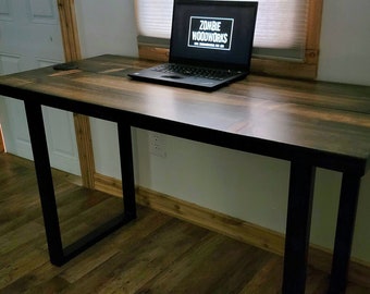 Rustic Industrial Desk with U shaped Legs