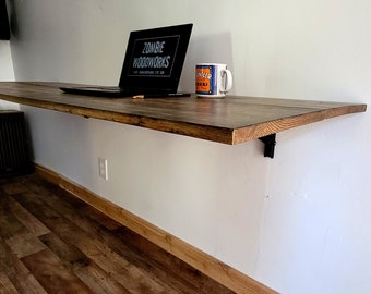 Rustic Simple Floating Murphy Desk. Strong. Sturdy. Folding Desk