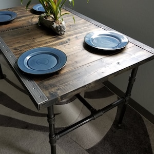 Reclaimed Distressed Dining Table with Pipe legs, well built, Quality, Character, Customizable.