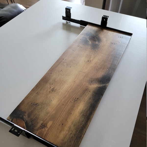 Large Keyboard Tray up to 4.25" of Space, made with Reclaimed Distressed Wood