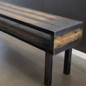 Tortured Side Table, TV Stand, Shoe Bench, Reclaimed Distressed Wood with 2x2 Legs