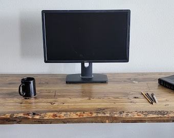 Alive Edge Reclaimed Distressed Desk with Hairpin Legs with Live Edges