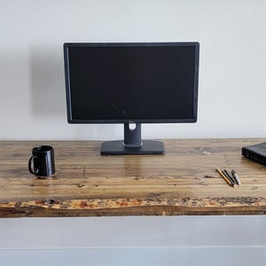 Alive Edge Reclaimed Distressed Desk with Hairpin Legs with Live Edges