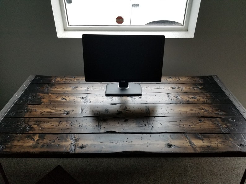 Black Friday Tortured Reclaimed Distressed Industrial Black Friday Tortured Reclaimed, Black Distressed Office Desktop