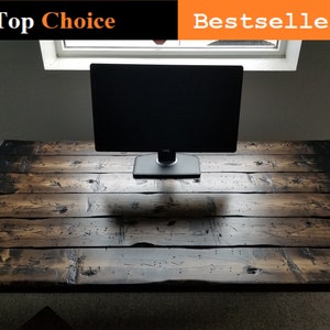 Tortured Reclaimed Distressed Industrial Standing Desk Wood with hairpin legs