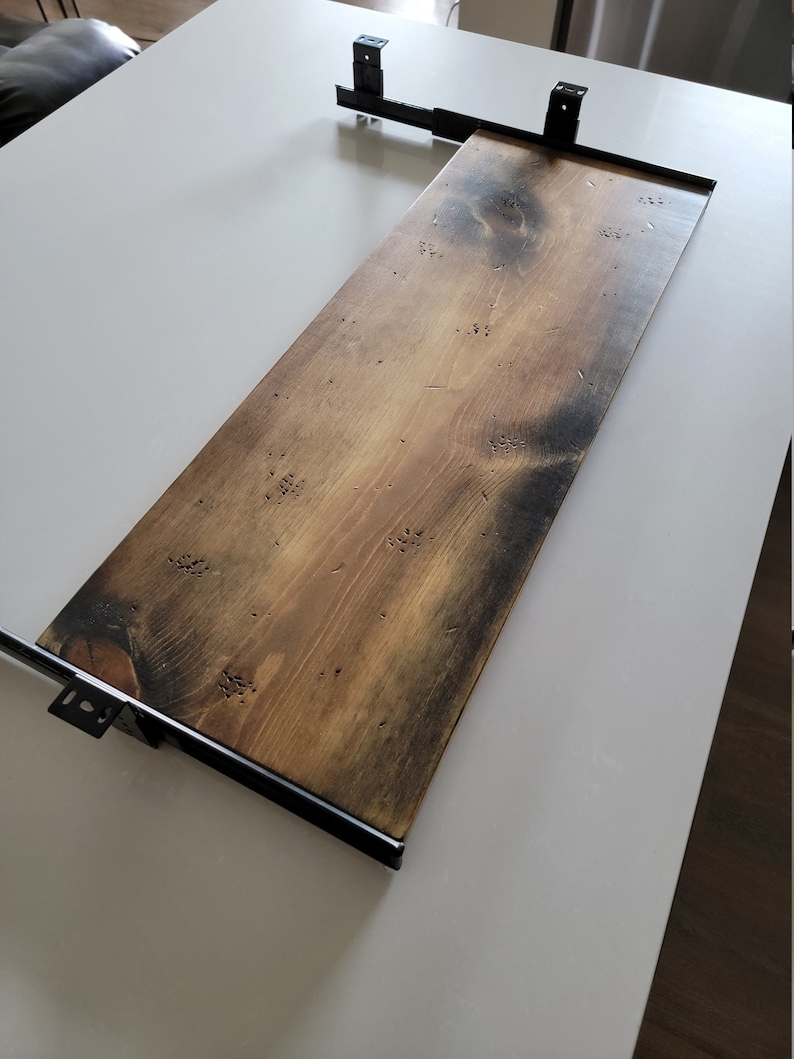 Custom Large Keyboard Tray made with Reclaimed Distressed Wood image 1