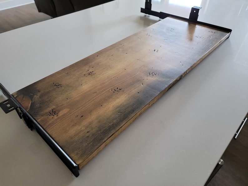 Custom Large Keyboard Tray made with Reclaimed Distressed Wood image 5